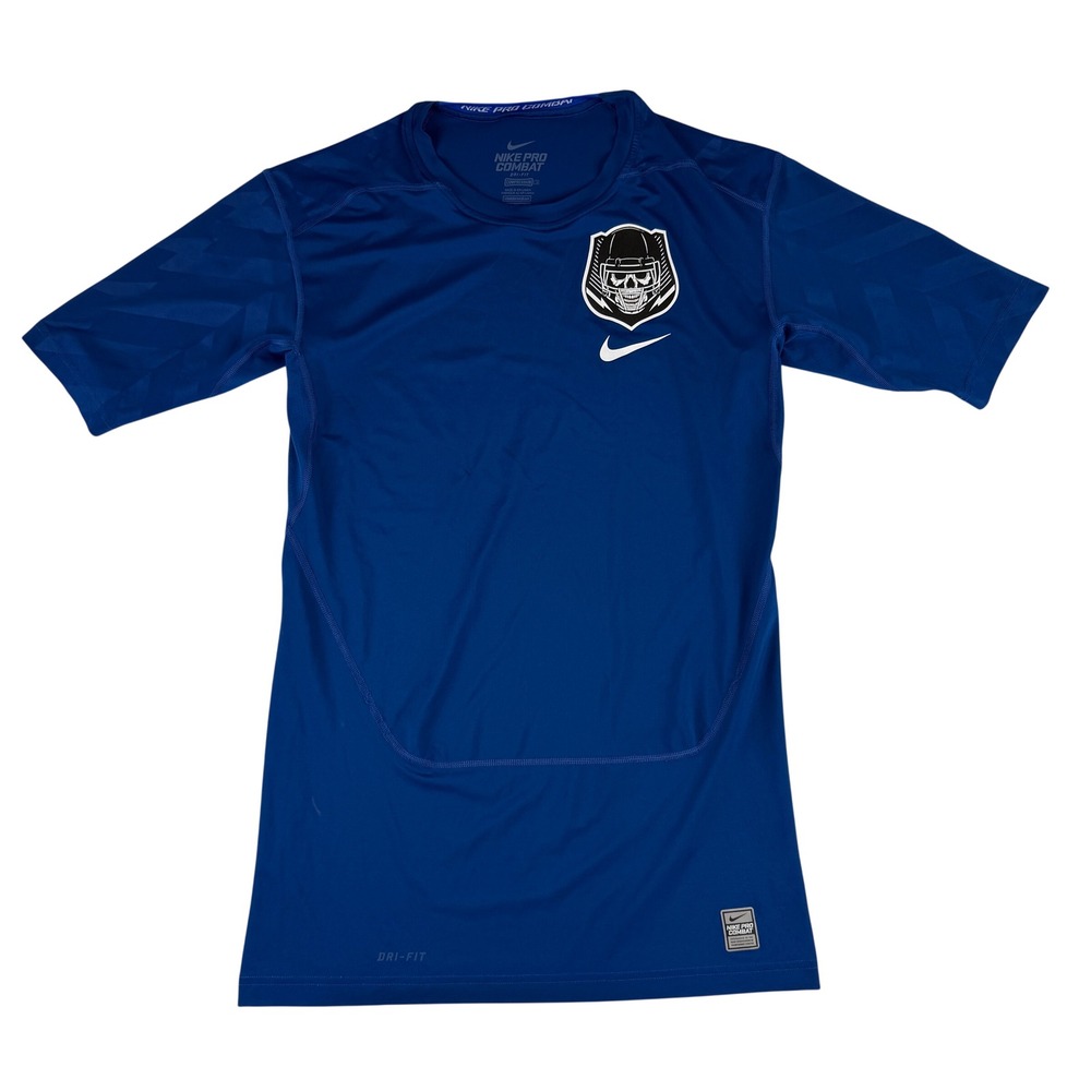 Nike‎ Pro Combat Shirt Mens XXL Blue Skull Football Compression 705530-431